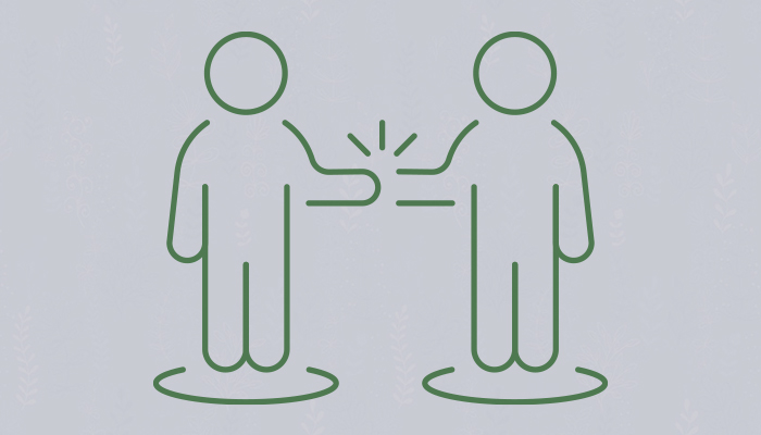 icon of two people working together